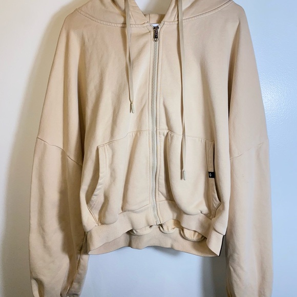Popflex Oversized Cloud Zip Up Hoodie S/M, Sand, Tan - Picture 5 of 11